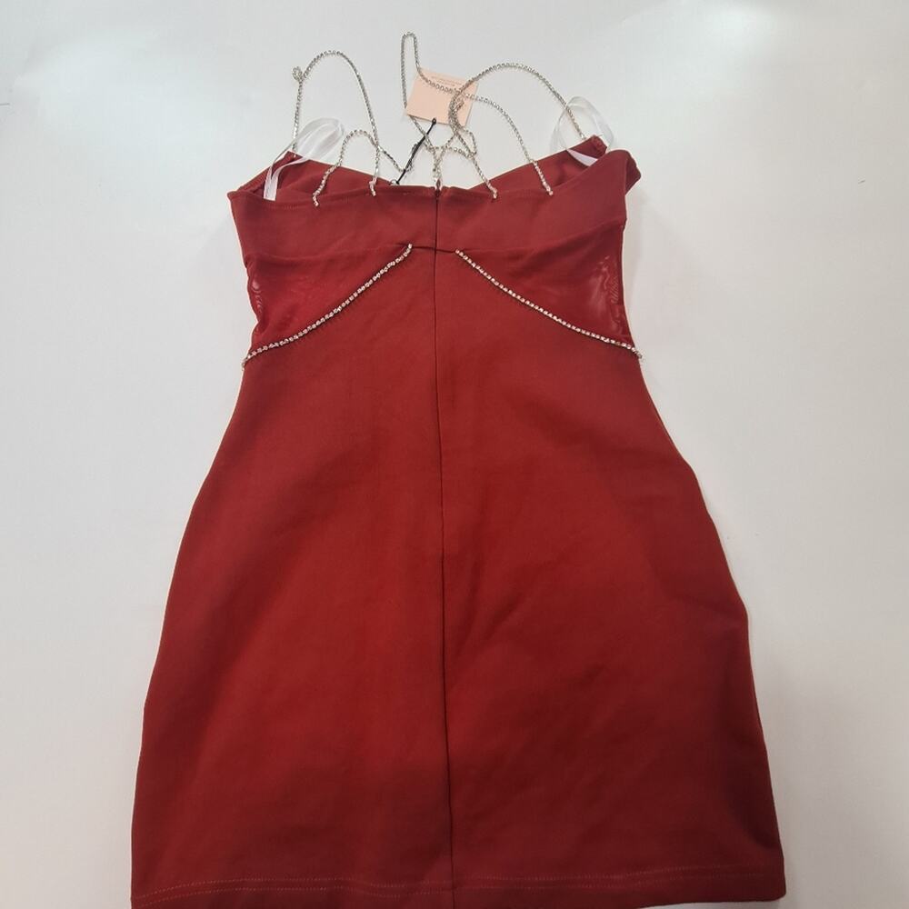 Superdown Jaxie Diamond Mini Dress in Rust Medium - Picture 9 of 9